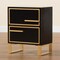 Baxton Studio Giolla Contemporary Glam and Luxe Black Finished Wood and Gold Metal 2Drawer Nightstand 221-12456-ZORO - alternate 5